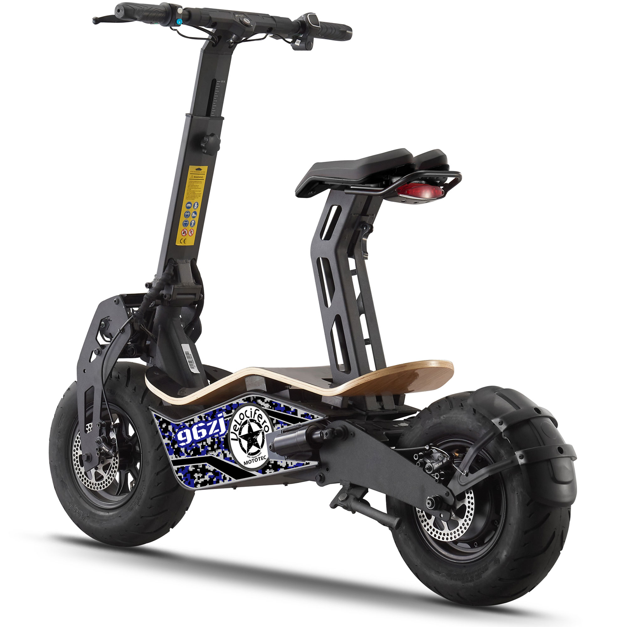MotoTec Mad Fat Tire 1600w 48v Electric Scooter with Seat - image 3 of 8