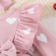 thumbnail image 4 of Gibobby Mamelucos para bebe niño Bebé Niñas Manga Larga Día de San Valentín Acanalado Bowknot Recién Nacido Monos Vestido Diademas Trajes(Rosa, 12-18 Meses), 4 of 5