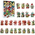 thumbnail image 2 of 2024 Festival Vacation Advent Calendar 24 Day Christmas Calendar Pendant With Santa Hats 2D Xmas Tree Ornaments For Christmas Party, 2 of 9