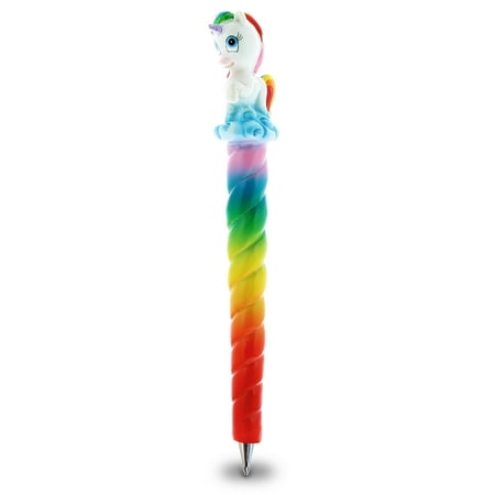 CoTa Global Planet Pens Magical Rainbow Unicorn Fantasy Animal Resin Writing Ballpoint Pen Unique Black Inked Stylish Hand Painted Collectible Decorative Writing Tool 6 Inch Party Giveaways Novelty