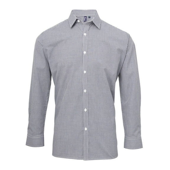 Premier Mens Microcheck Long Sleeve Shirt