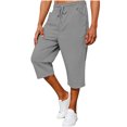 thumbnail image 2 of Pantalones Casuales para Hombre Bolsillo Sólido Cintura Elástica Verano Poliéster Moda Casual Al Aire Libre Pantalones Deportivos, 2 of 8