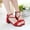 Red, variant on Fesfesfes Little Girls' Performance Sandals Girls' Dressy Gladiator Sandals Adjustable Ankle Strap Fashion Roman Heels Shoes for Dance