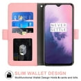 thumbnail image 2 of OnePlus 7 6T Case, iCoverCase Genuine Leather Wallet Case Slim Fit Folio Book Design with Stand and Card Slots Flip Case Cover for OnePlus 7 6T (Pink), 2 of 5