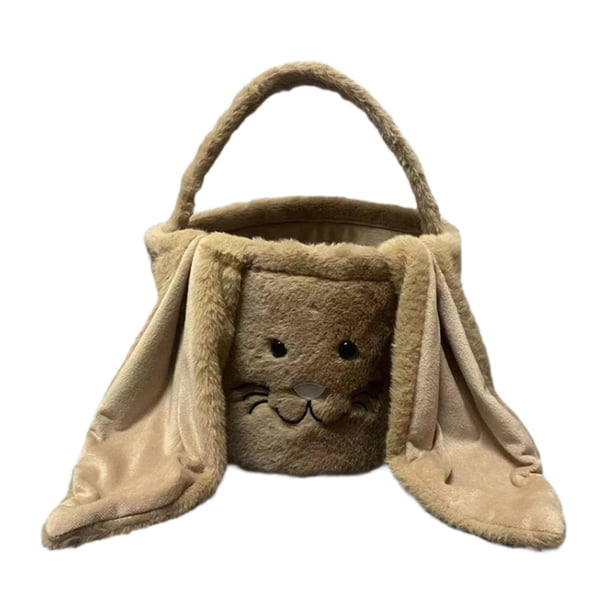Bolsa de transporte ligera para dulces de Pascua, cesta de regalo con huevos decorativos y contenedor de almacenamiento. Marrón
