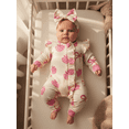 thumbnail image 4 of BemeyourBBs Newborn Baby Girls Romper Outfit Strawberry Printed Jumpsuit with Headband Cute Infant Clothes, 4 of 9