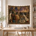 thumbnail image 5 of Crowned Woman on a Grand Peacock Terrace, Dramatic Fantasy for Peacock Lovers, Royal Palace Decor, Housewarming Gift, Tapestry Wall Hanging for Living Room and Bedroom, 5 of 7