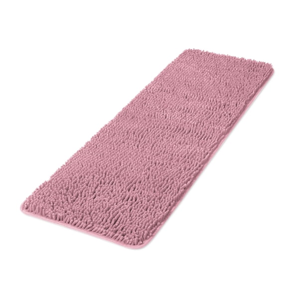 Alfombra de baño Yeaban, gruesa, de chenilla, 47 x 17 cm, color rosa