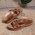 thumbnail image 6 of Comfortable Sandals for Women,Womens Wedge Sandals,Wide Sandals for Women,Womans Sandals,Women's Sandals,Women's Fashion Plus-Size Retro Floral Open-Toe Sandals,Brown,9, 6 of 6