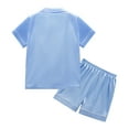 thumbnail image 3 of URMAGIC 4-14T Little Big Child Girl Boy Silk Satin Pajamas Short Sleeve 2PCS Sleepwear, 3 of 7