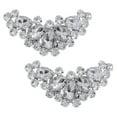 thumbnail image 4 of Elegant Crystal Shoe Clips with Rhinestone Flowers for DIY Use Silver alloy 1 Pair, 4 of 10
