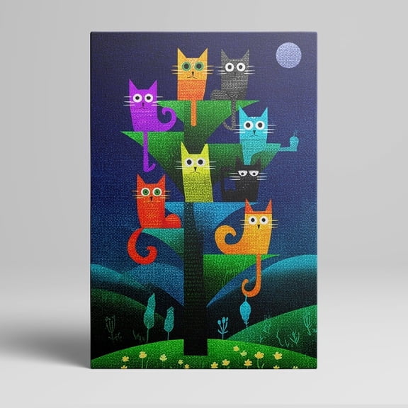 1pcs Funny Orange Cat Mural Framed Art Print