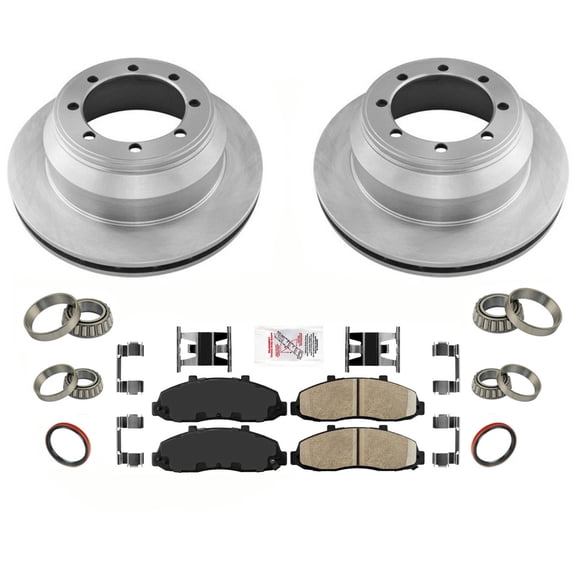 Front Brake Rotors & Brake Pads Seals For Ford F150 2002-2003 Rear Wheel Drive