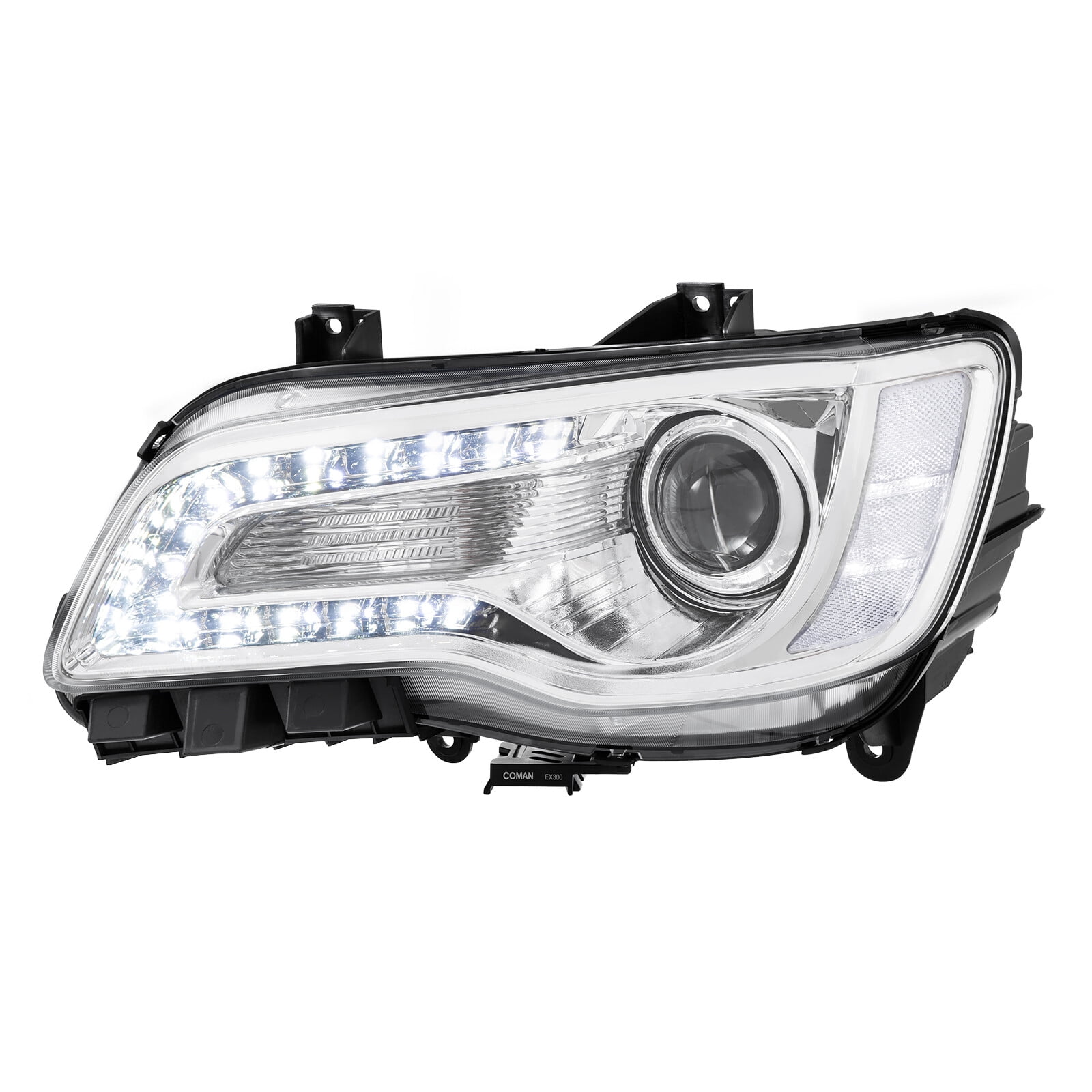 MOSTPLUS For 2011-2023 Chrysler 300 LED DRL Projector Chrome Clear Headlights LH & RH