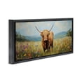 thumbnail image 3 of Stupell Industries Shaggy Highland Cow Black Framed Floater Canvas Wall Art design by Petal Prints Design, 11 x 25, 3 of 9