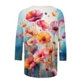 thumbnail image 4 of Wanfds Multicolor Ladies 2024 Tops And Blouses Clearance Sale Round Neck Three-Quarter Sleeve Top XXL, 4 of 5