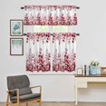 thumbnail image 4 of Kitchen Window Curtains Valance and Tier Set, Red Eucalyptus Leaves Rod Pocket Tier Curtain Valance Set, Watercolor Country Leaf Light Filtering Cafe Curtains for Bedroom Living Room, 4 of 9