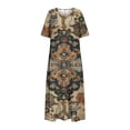 thumbnail image 7 of Long Sundresses for Womens V-Neck Short Sleeved Printed Tshirt Sundress XL, 7 of 7