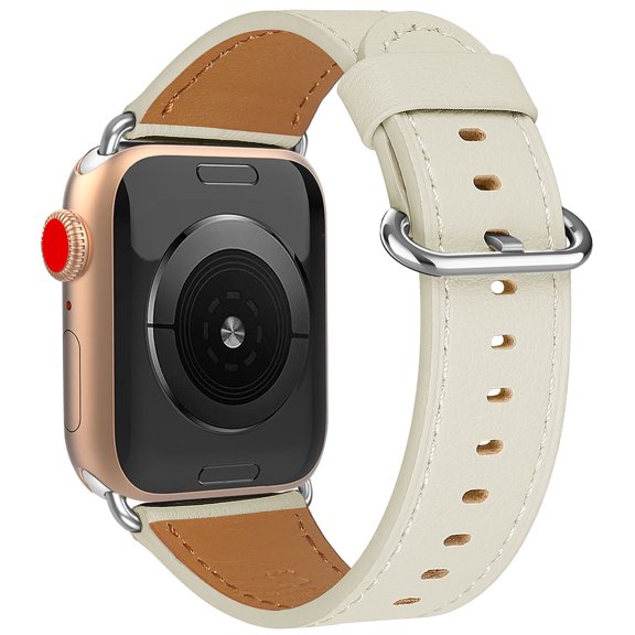 Watch Strap for Apple Watch 49mm 45mm 44mm 42mm, Pin Buckle Watch Band Soft PU Leather Replacement Luxury Adjustable Strap Men Women Wristband for iWatch Series SE 9 8 7 6 5 4 3 2 1 Ultra, Beige