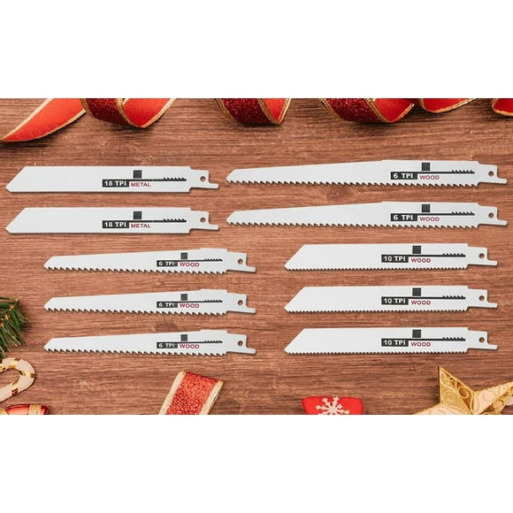 CIVG 10pcs Universal Saw Blade Set HCS Assorted Blades Fast Cut Down Saw Blade Saw Cutter for Wood Metal Cutting