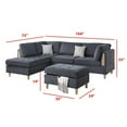thumbnail image 3 of Poundex Furniture Chenille 3 piece Sectional in Charcoal Color, 3 of 7