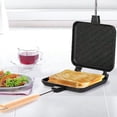 thumbnail image 6 of Hot Sandwich Maker Non-stick Grilled Panini Maker Pan with Handle Stovetop Camping Sandwich Toaster Aluminum Flip Pan for Toast Waffle Breakfast, 6 of 7