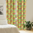 thumbnail image 2 of Ambesonne Geometric Curtains, Funky Tiles, Pair of 28"x95", Jade Green Marigold, 2 of 5