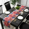 thumbnail image 5 of 4th of July Flower Table Runner Cotton Linen 72 Inch Holiday Dresser Scarves, Poppy Patriotic Red Blue USA Flag Tablerunner for Kitchen Coffee Dining Bedroom Living Room Dinner Scarf Décor 13''x72'', 5 of 9