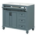 thumbnail image 7 of YIYADO Floor-standing washbasin, bathroom cabinet combination with flip-up drawers, balcony washbasin basin, Blue, 7 of 7