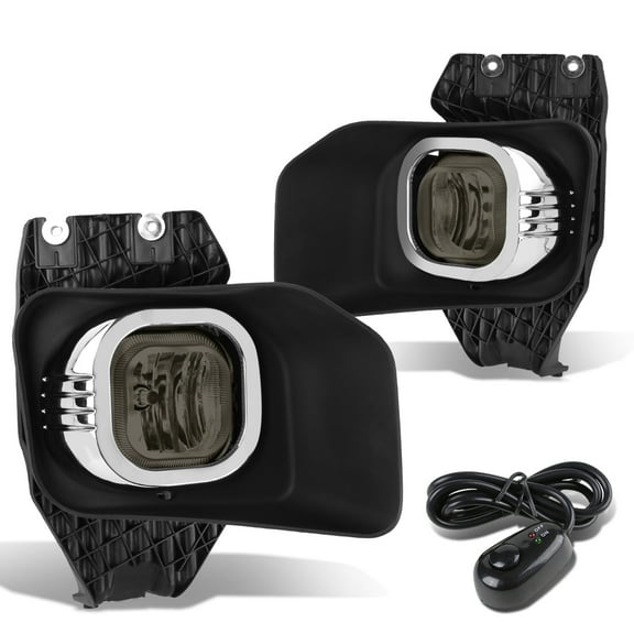 DNA Motoring FL-ZTL-230-SM For 2011 to 2016 Ford F250 F350 F450 F550 Super Duty Pair Bumper Driving Fog Light Lamp Bezel Switch Smoked Lens 12 13 14 15