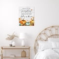 thumbnail image 4 of Fall Pumpkin Canvas Wall Art Autumn Thanksgiving Maple Leaves Wall Art Inspirational Quotes on Rural Wood Board Wall Art Home Decor Framed for Bedroom Living Room Easy to Hang,12x12 Inches, 4 of 5