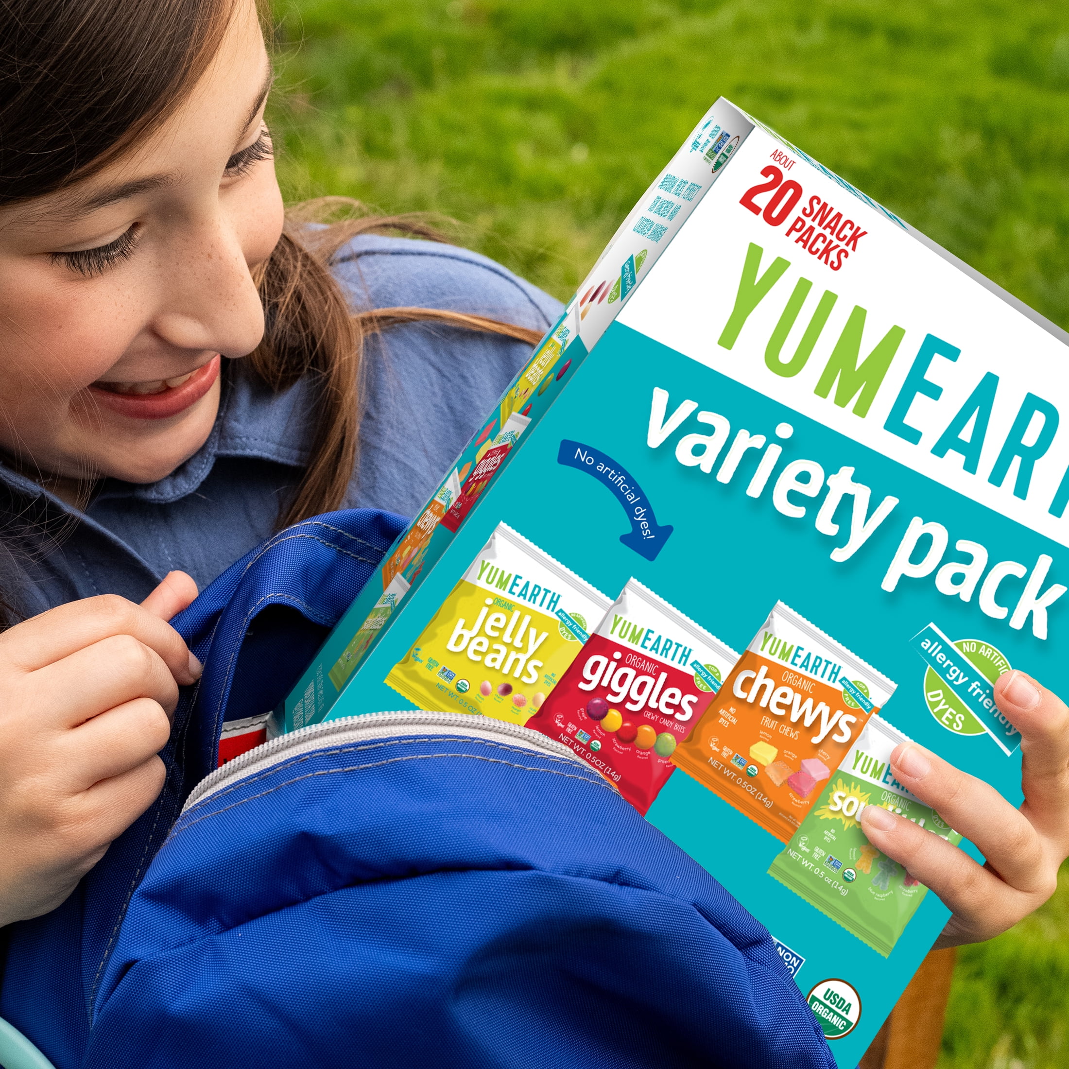 YumEarth Organic Variety Box Snack Packs 10 oz Box - Nut-Free, Vegan, Gluten-Free Snack Bars