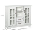 thumbnail image 6 of HOMCOM Sideboard Buffet Cabinet with 2 Framed Glass Doors for Living Room, White, 6 of 8