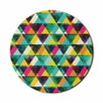 thumbnail image 1 of Indie Mouse Pad for Computers, Watercolor Triangles Pattern Modern Vibrant Colorful Geometric Grunge Abstract Design, Round Non-Slip Thick Rubber Modern Mousepad, 8" Round, Multicolor, by Ambesonne, 1 of 2