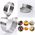 thumbnail image 3 of ckepdyeh 8cmTart Ring Molde para tartaletas de acero inoxidable Cortador circular Anillo para tarta Perforado por calor Moldes para mousse para tartas Masa para tartas, 3 of 8