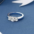thumbnail image 3 of Gem Stone King 1.16 Cttw White Topaz Wedding Jewelry Bridal 3-Stone Ring for Women | 925 Sterling Silver | Gemstone Birthstone | Available in Size 5, 6, 7, 8, 9, 3 of 5