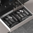 thumbnail image 3 of RONSHIN Utensil Holder For Countertop With Lid, Utensil Drawer Organizer For Kitchen Countertop With 5 Compartments, Flatware And Cutlery Covered Storage Box, 3 of 8