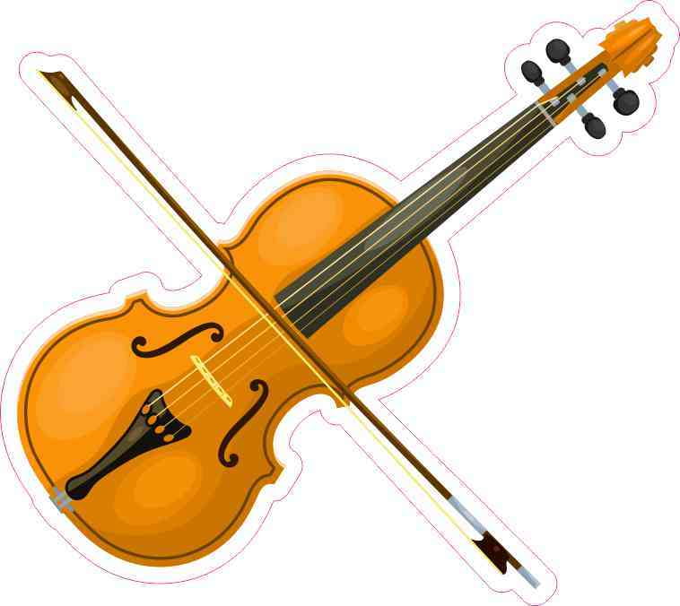 5in x 4.5in Die Cut Violin Sticker