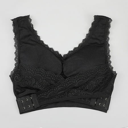 

Vedolay Womens Lingerie Women s Full Coverage Front Closure Wire Free Back Support Posture Bra Black XL
