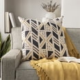 thumbnail image 4 of Surya Binga BGA-001 20 x 20" Square Cotton Pillow Cover in Black/Cream/Mustard, 4 of 5