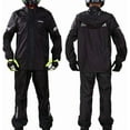 thumbnail image 2 of Motorcycle Rain Suit,Waterproof Hi Vision Reflective Bicycle Rain Coat with Adjustable Hood (Black, X-Large), 2 of 8