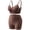 Brown, variant on SEMPAI 2 Piece Workout Sets for Women Pleated Sports Bra Matching High Waist Scrunch Soft Shorts Sets Solid Gym Outfits
