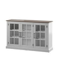 thumbnail image 4 of Twin Star Home 55" Two Tone Sideboard with Window Pane Glass Doors and Adjustable Shelves, 4 of 8