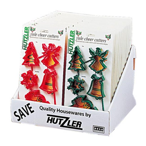 Hutzler 26-1994 Yule Cheer Cookie Cutters Counter Display - 26 par Pack & Set de 6