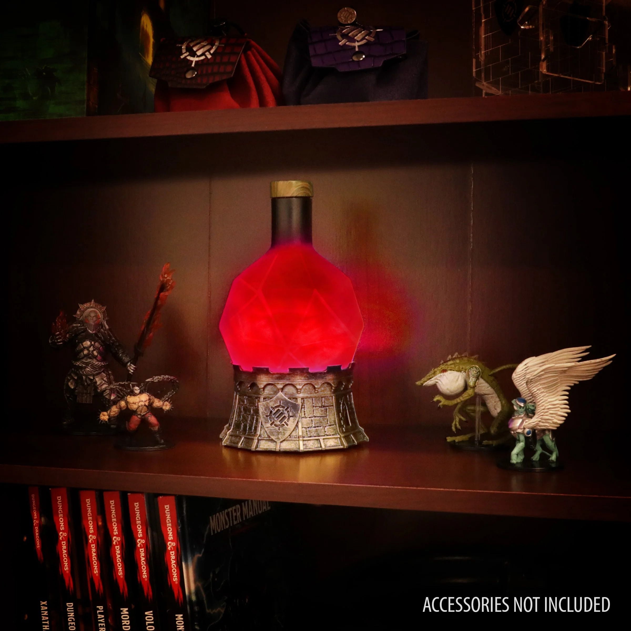 ENHANCE Gaming Sorcerer's Health Potion Light with Swirling Mystical Brew, Potion Bottle Light (Red)