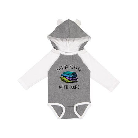 

Inktastic Life s Better With Books Gift Baby Boy or Baby Girl Long Sleeve Bodysuit