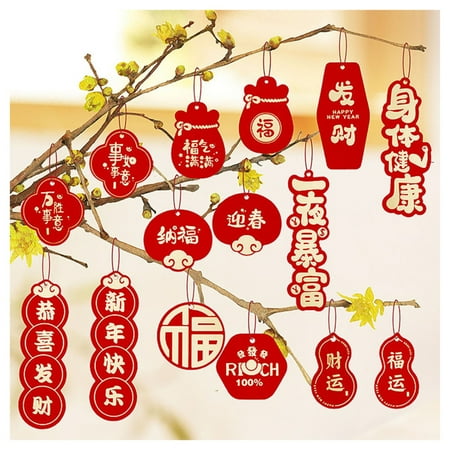 

Chinese Spring Festival Ornaments Wish for Happiness Pendants Ideal Gifts for Friends and Family D