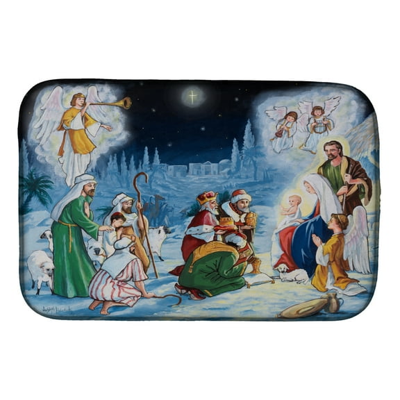 Carolines Treasures PJH3005DDM Nativity Born in Bethlehem Dish Drying Mat 14 x 21" multicolor