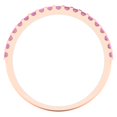 thumbnail image 5 of 0.285 ctw Wedding Band for Women - 14K Rose Gold Simulated Pink Diamond Stackable Eternity Ring, 5 of 6