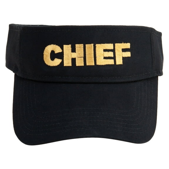 Chief Embroidered Cotton Twill Sun Visor - Black OSFM
